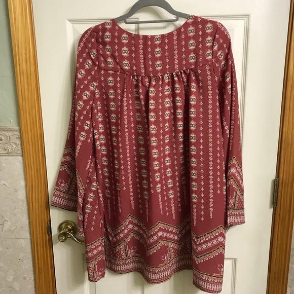 My Story mini dress long sleeve rose chevron Small - Picture 2 of 6